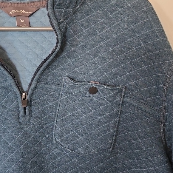 Eddie Bauer | Dark Blue Quilted 1/4 Zip Jacket Size XL - Picture 5 of 8